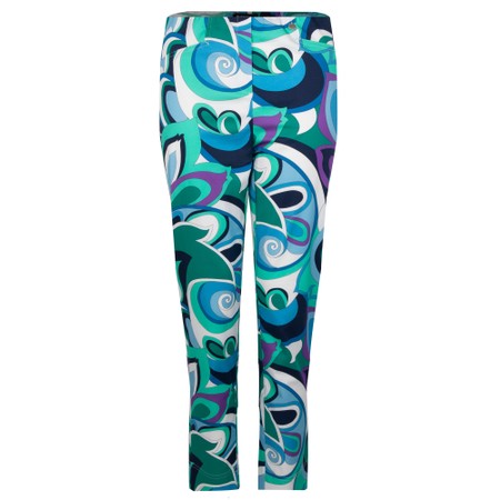 Robell Rose 09 Geometric Swirl Print Trouser - Blue