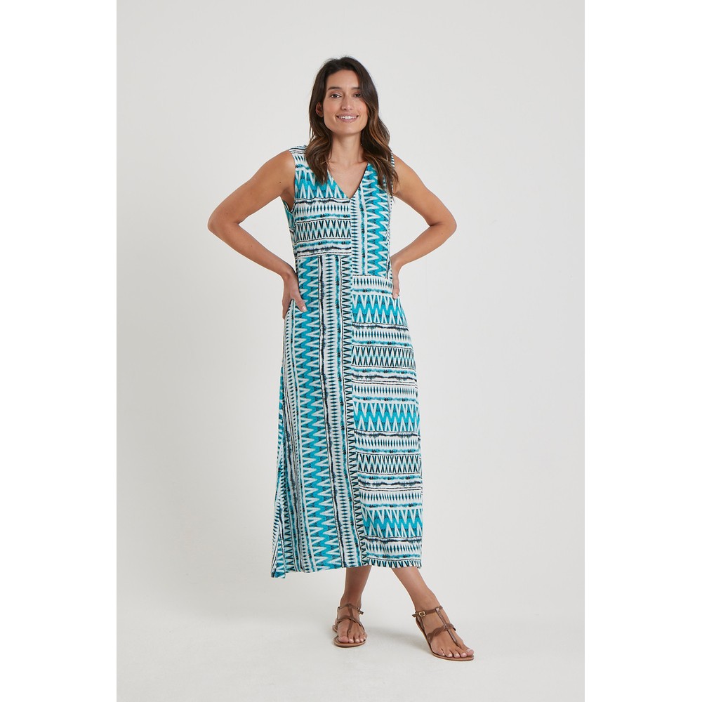 Jupe Rétro 'Flippy' Adini - Taille 31 (US 12) - Vert Aqua Fleuri - Style Boho Hippie