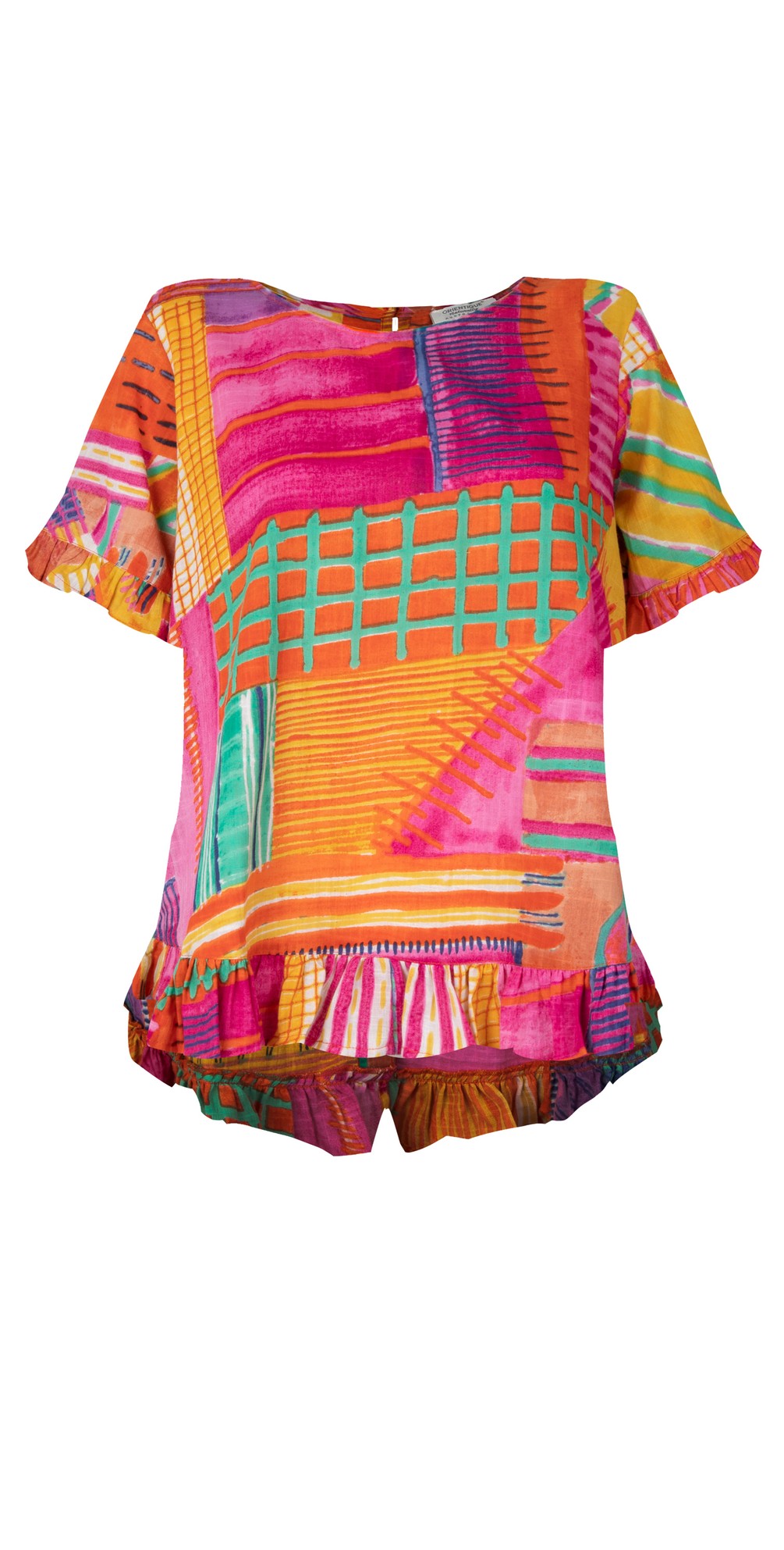 Orientique Amalfi Frill Top in Pink