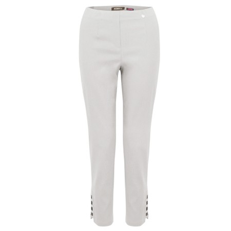 Robell Lena Light Grey Ankle Detail Cropped Trouser - Grey