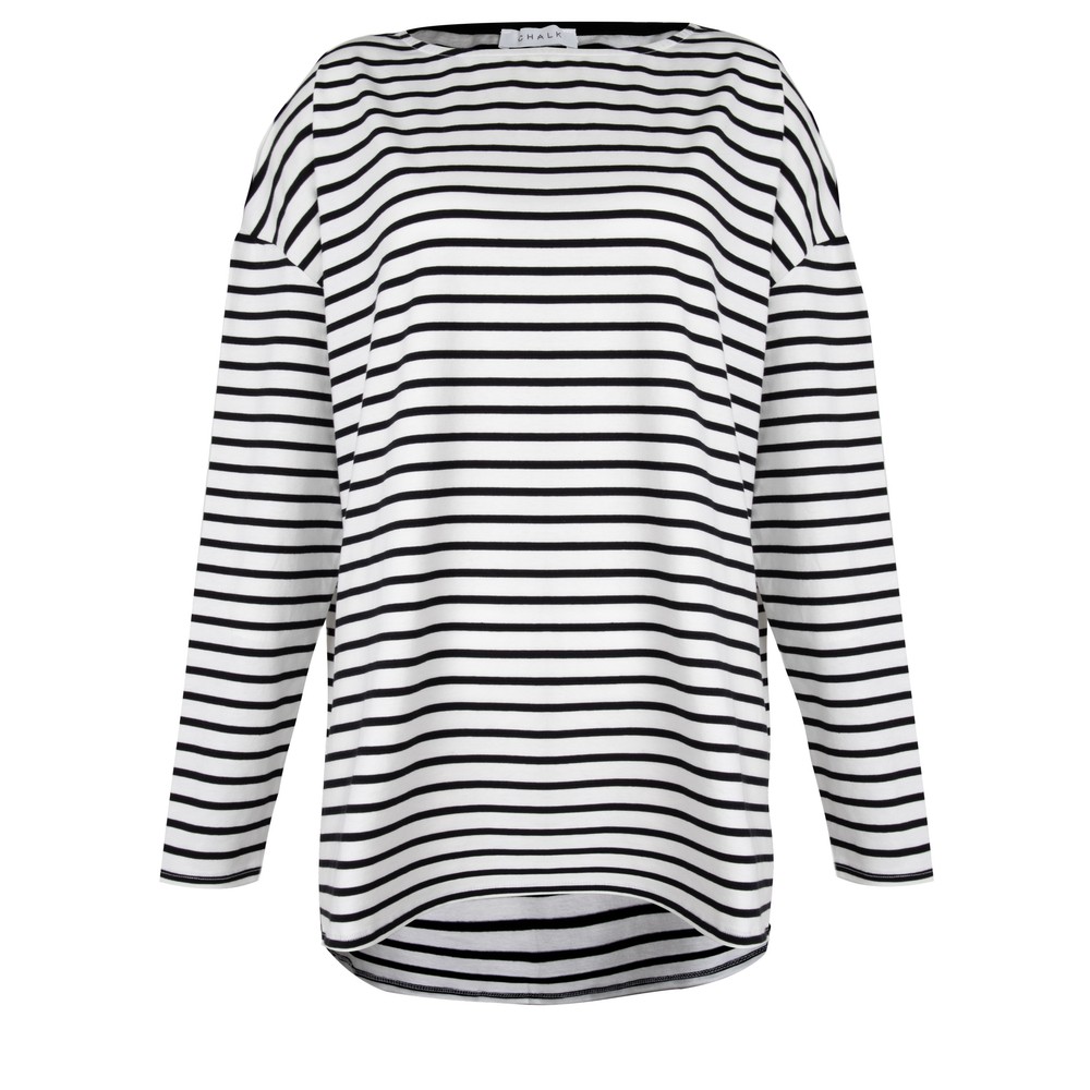 Chalk USE BRYONY X Bryony Long Stripe Top White / Black