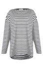 Chalk White / Black USE BRYONY X Bryony Long Stripe Top  
