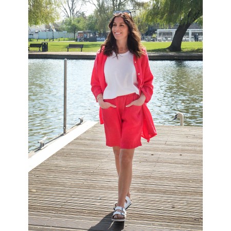 Amazing Woman Orla Linen Fragola Shorts - Red