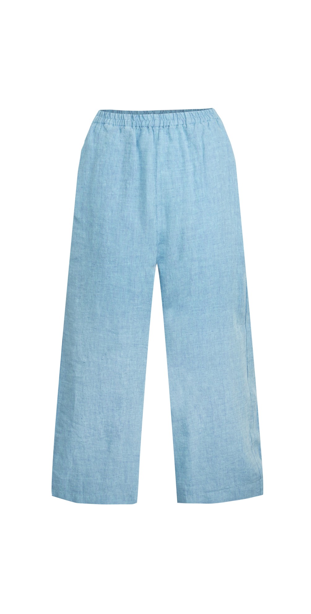 Sahara Cross Dye Linen Wide Leg Trouser in Sky