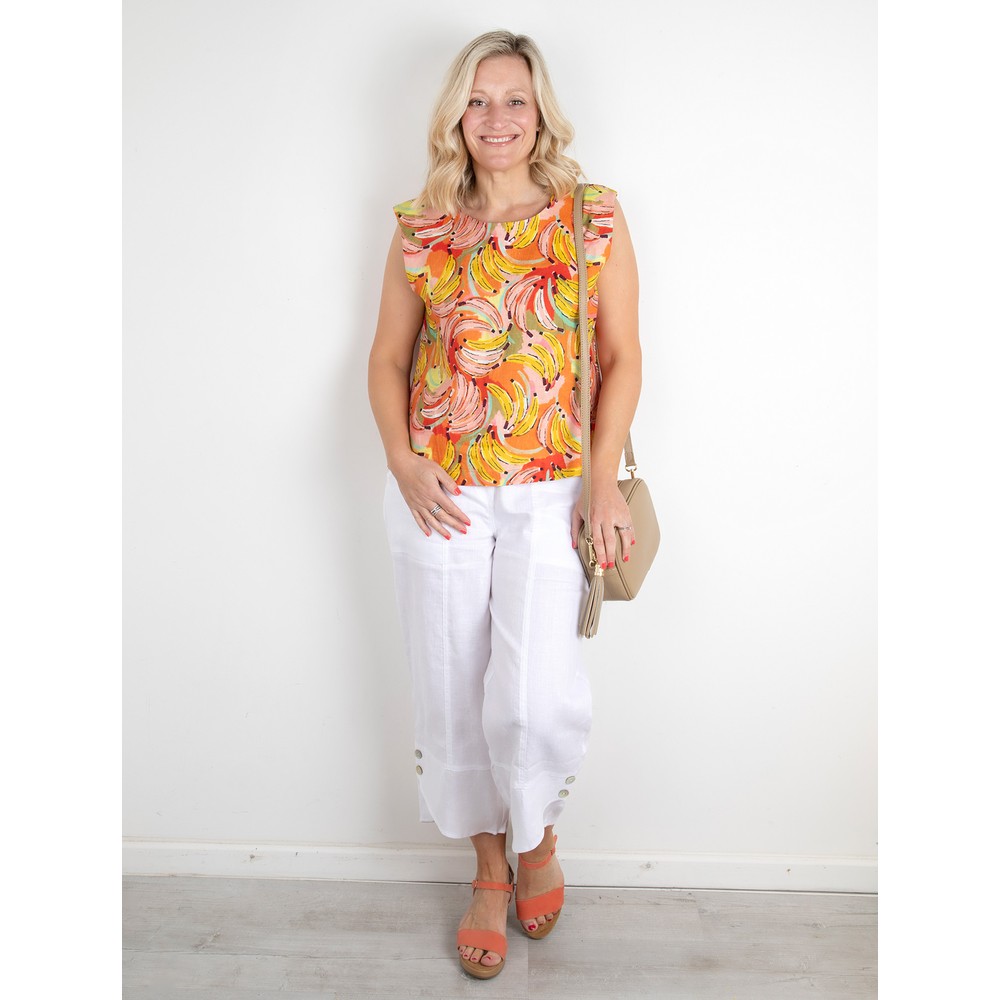 Foil Genie Us Linen Pant in White