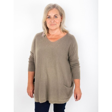 Amazing Woman Caryf X Smoke Round Neck Oversized Jumper - Beige