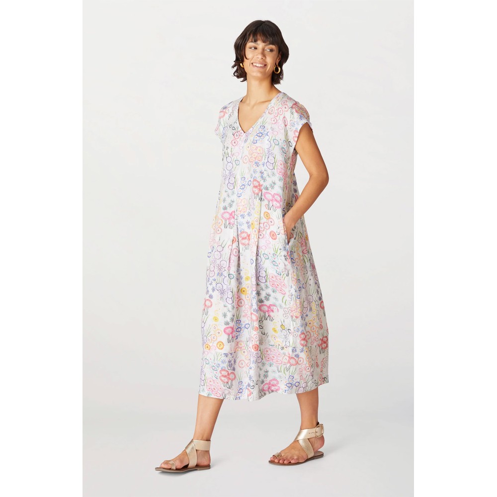 Polyester Vintage Rose Print Dress Bubble Sleeves Authentic Custom Selection Finale