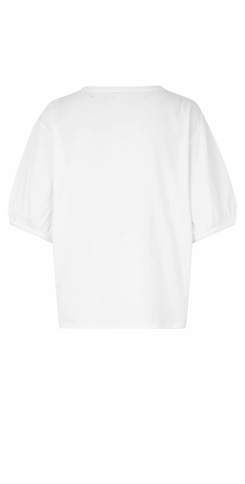 MaBaran Ashley Blue Leaf Motif Balloon Sleeve Cotton T-Shirt main image