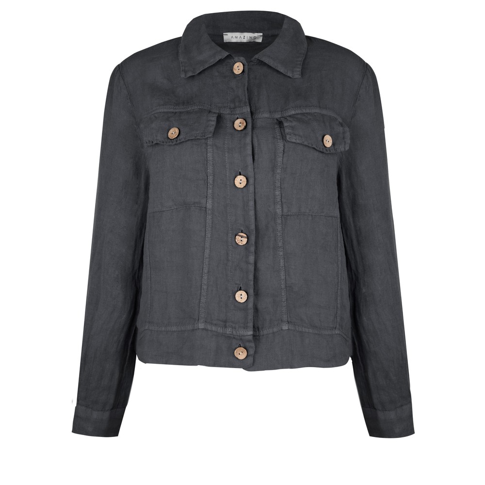Linen jean sale jacket