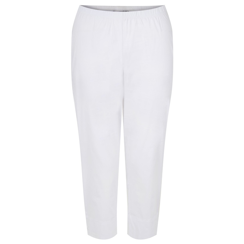 Foil split endz white cropped trapeze pant in white