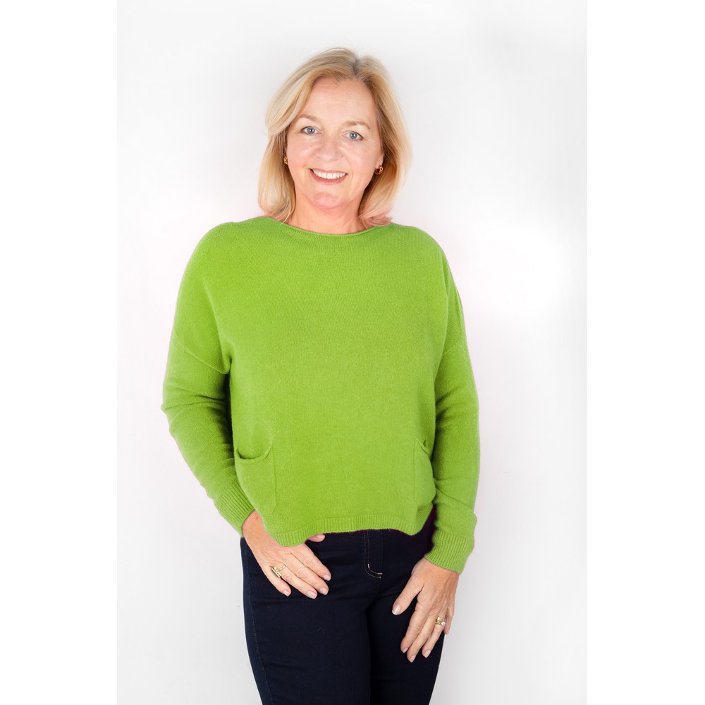 Amazing Woman Jodie Mojito Green Front Pocket Supersoft Knit Jumper Mojito Green