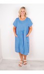 Amazing Woman Blue Lexia Blue Linen Dress  