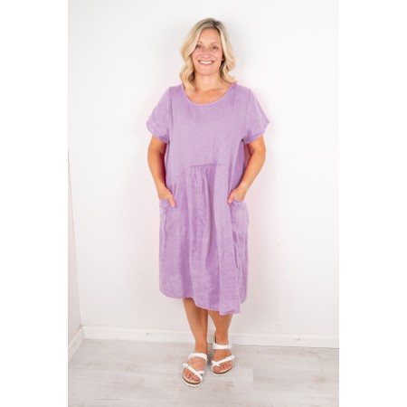 Amazing Woman Lexia Lilac Linen Dress - Purple