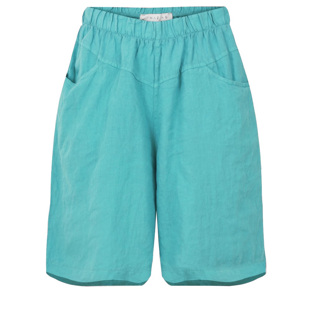 Amazing Woman Orla Turquoise Linen Shorts in Turquoise