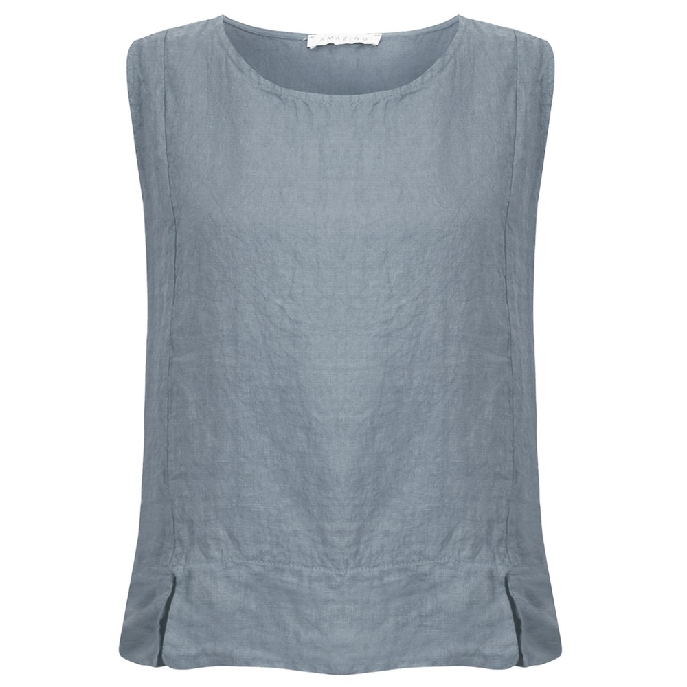 Amazing Woman Lucie Denim Blue Top in Denim Blue