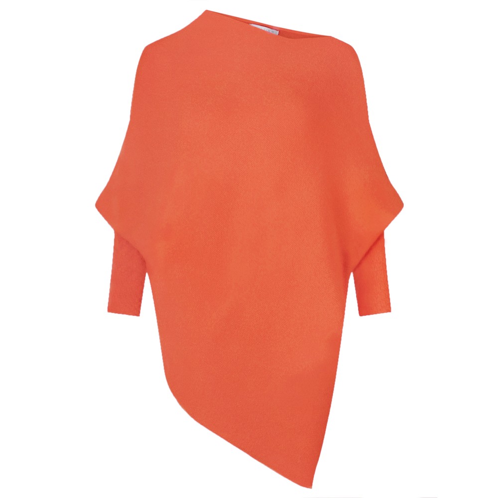 Amazing Woman Emilie Summer Orange Asymmetric Draped Jumper Summer Orange