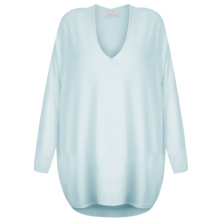 Amazing Woman Mika X Pale Blue Fine Knit Oversized Jumper - Blue