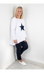 Chalk White / Navy Olivia Star Top  