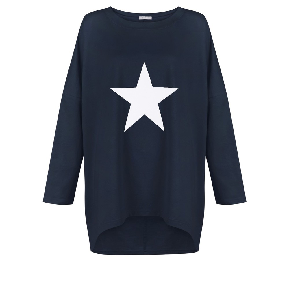 Chalk Olivia Star Top Navy / White