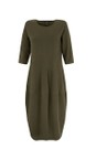 Tirelli Khaki Diagonal Seam Khaki Jersey Dress  