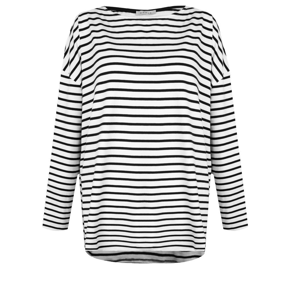 Chalk Bryony X Black Stripe Top White / Black
