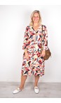 Masai Clothing Calypso Coral MaNodetta Coral Floral Print Dress  