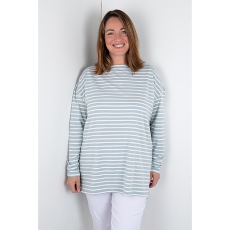 Chalk Bryony X Ice Blue Stripe Top - Blue