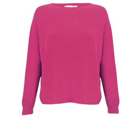 Amazing Woman Jodie Cerise Front Pocket Supersoft Knit Jumper - Pink