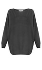 Amazing Woman Charcoal Zaria Charcoal Round Neck Supersoft Knit  