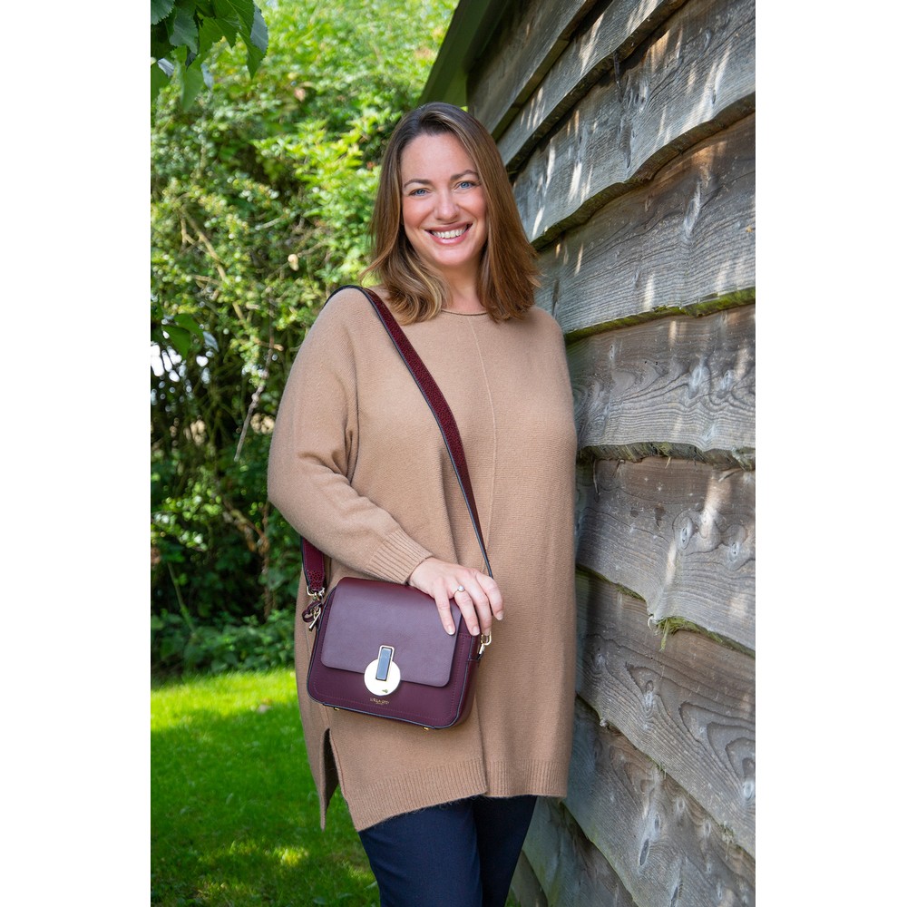 Luella Grey Willow Camera Crossbody Bag in Damson