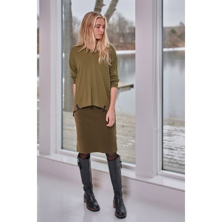 Henriette Steffensen Knee Length Moss Fleece Skirt - Green