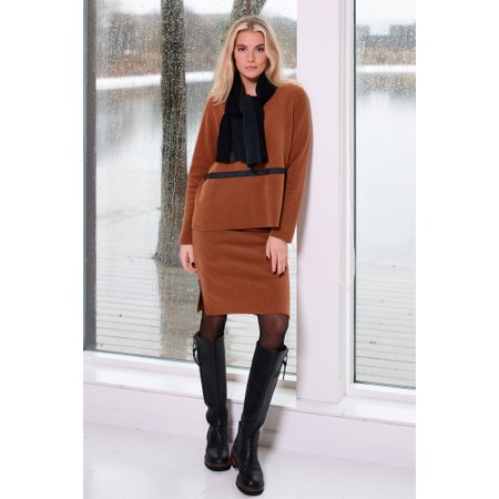 Henriette Steffensen Knee Length Rust Fleece Skirt - Red