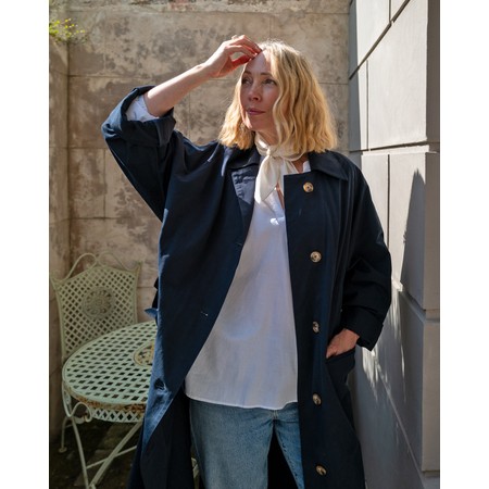 Chalk Piper Coat Navy  - Blue