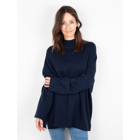 Chalk Lyndsey Oversized Navy Jumper - Blue
