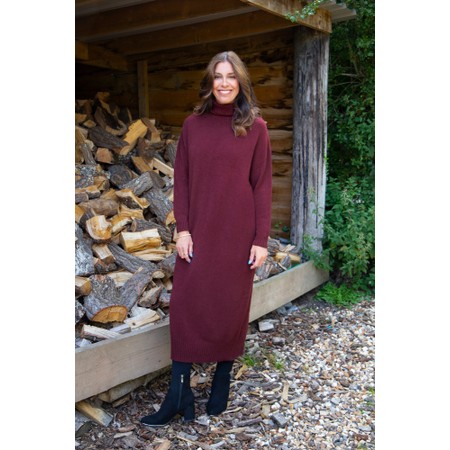 Amazing Woman Paige E Mulberry Polo Neck Dress - Purple