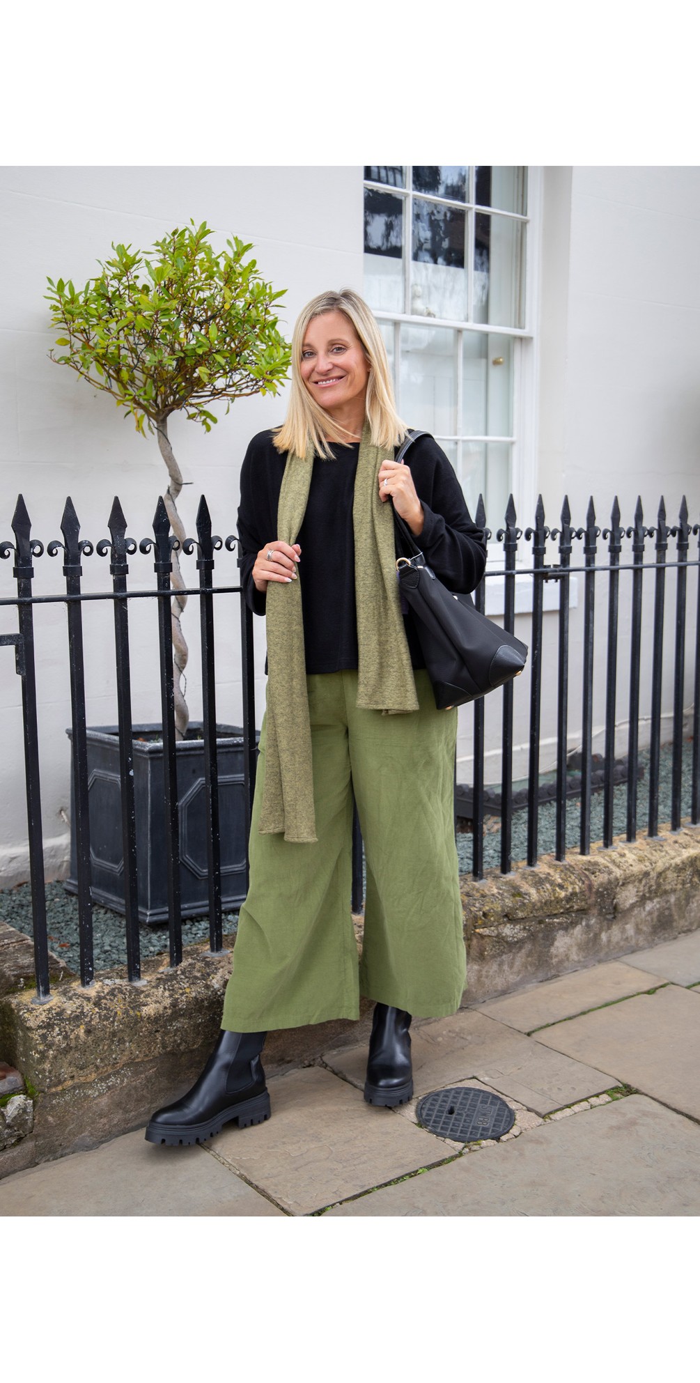 Wiley Olive Long Soft Knit Scarf main image