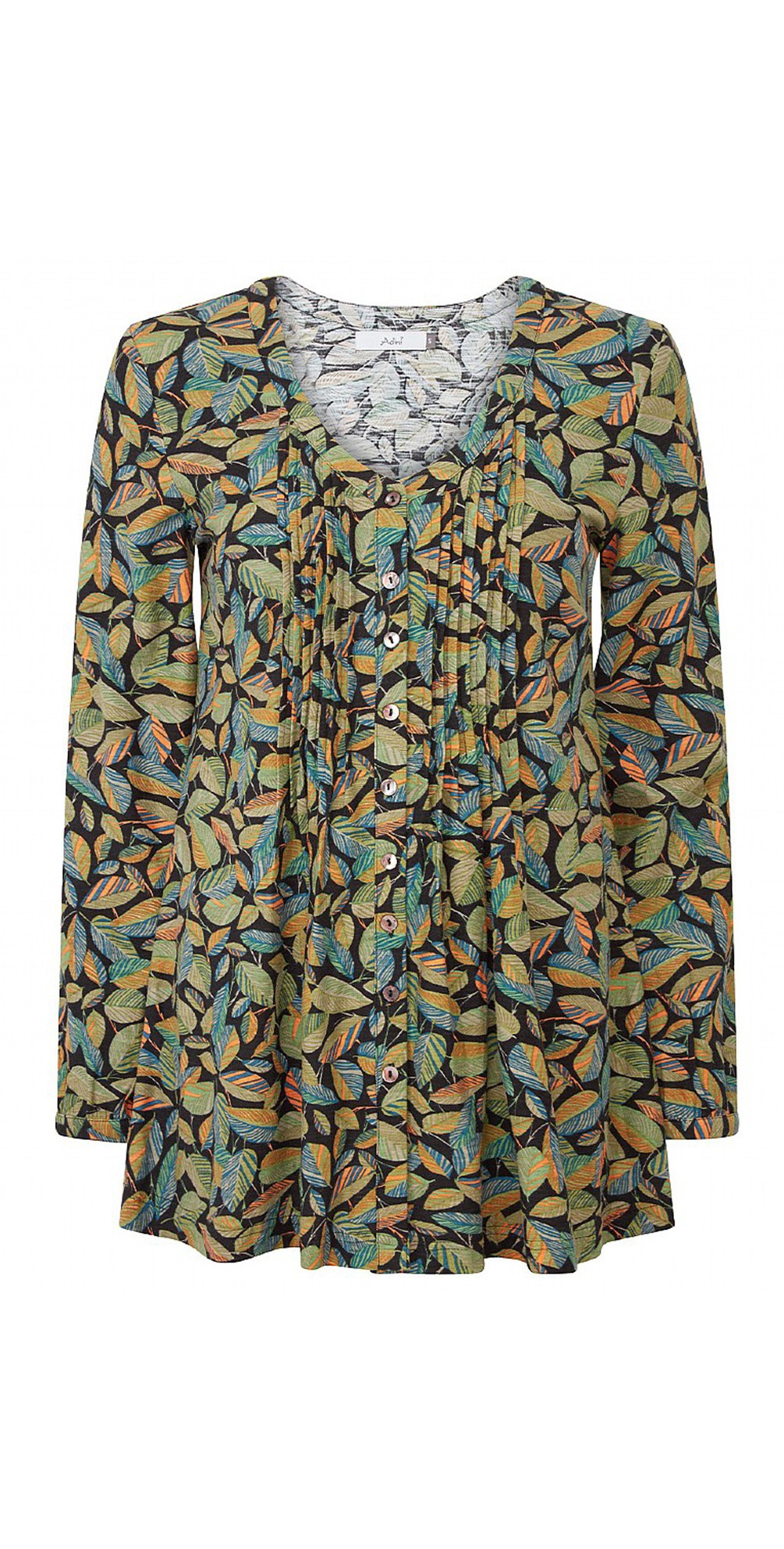 Adini Linear Leaf Print Kalina Tunic in Multi