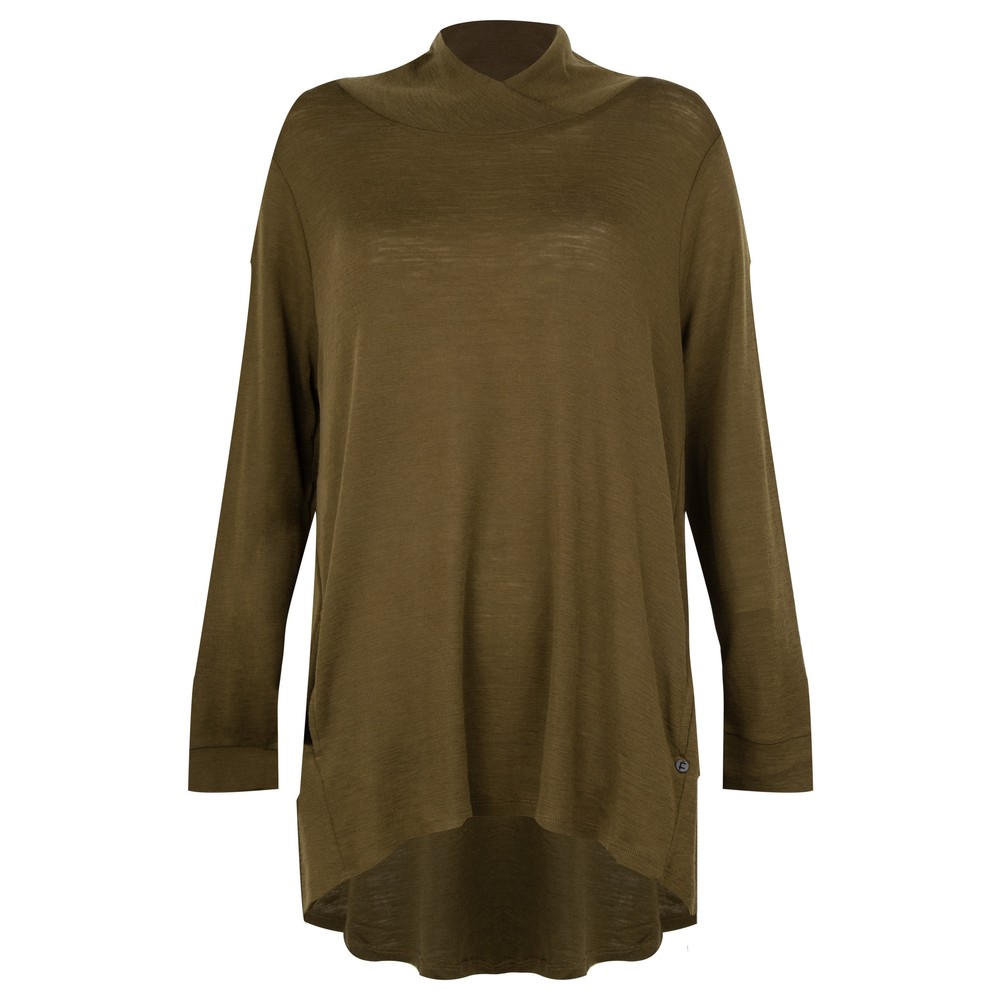 Foil Swing Time Merino Knit Tunic Leaf