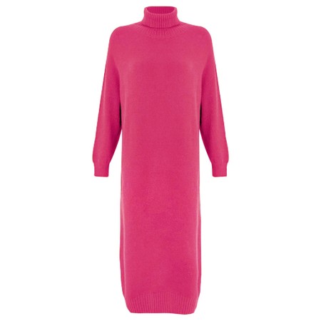 Amazing Woman Paige E Magenta Polo Neck Dress - Pink