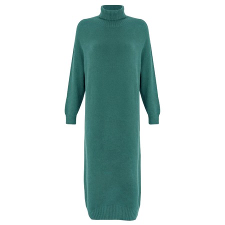 Amazing Woman Paige E Petrol Polo Neck Dress - Blue