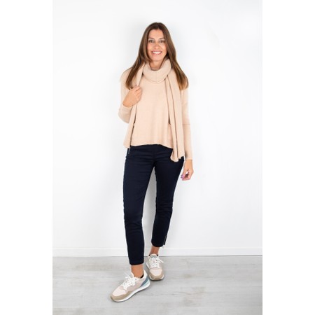 Robell Nena 09 Navy Ankle Zip Cropped Powerstretch Jean - Blue