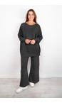Amazing Woman Charcoal Zaria Charcoal Round Neck Supersoft Knit  