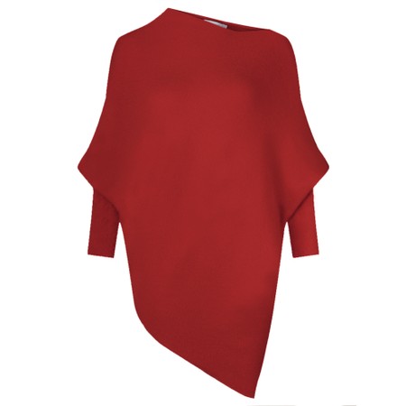 Amazing Woman Emilie Asymmetric Draped Jumper - Red