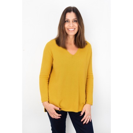 Amazing Woman Perrie Antique Gold V Neck Jumper - Gold