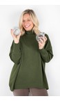 Amazing Woman Musch Olive  Zena Musch Olive Ribbed Polo Neck Supersoft Knit  
