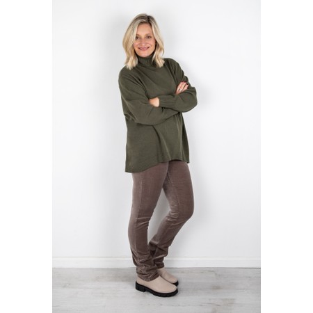 Amazing Woman 02 Mole Velvet Straight Leg Jean - Beige