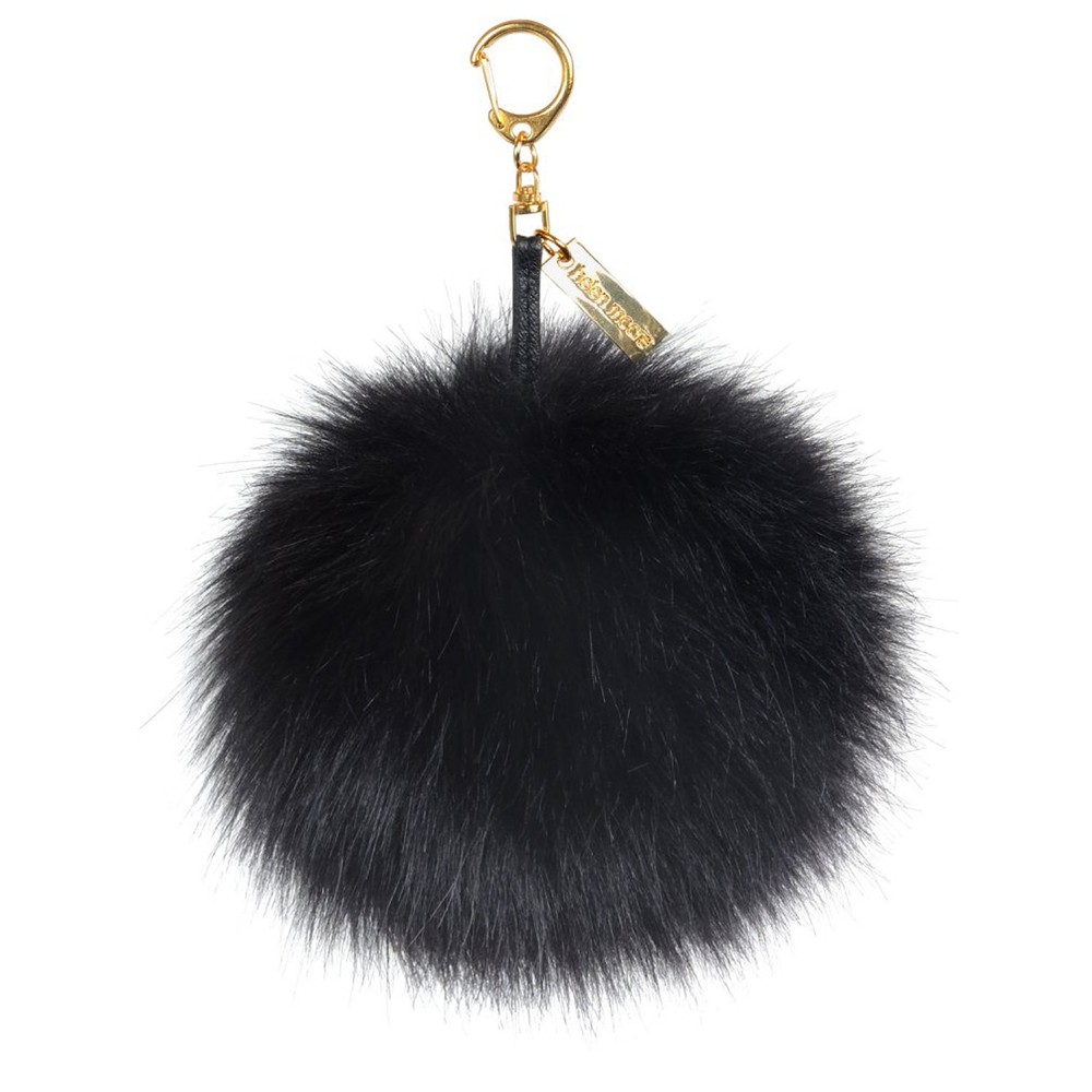 Helen Moore Ebony Faux Fur Pom Pom Key Ring Ebony