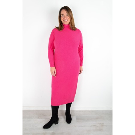 Amazing Woman Paige E Magenta Polo Neck Dress - Pink