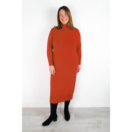 Amazing Woman Paige E Burnt Orange Polo Neck Dress - Orange