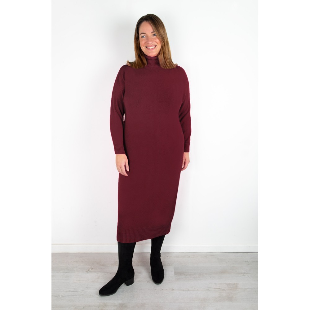 Amazing Woman Paige E Mulberry Polo Neck Dress Mulberry